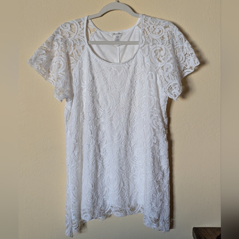 S460 Brittany Black White Lace Top